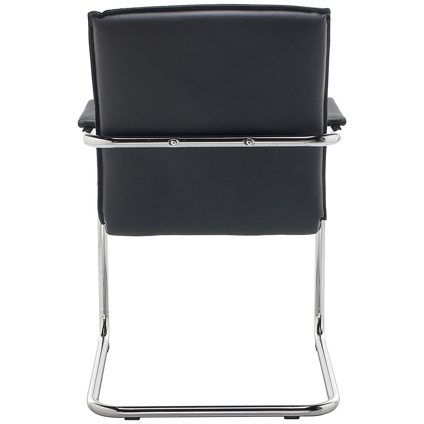 First Stratus Tuscany Leather Look Visitor Chair, Black