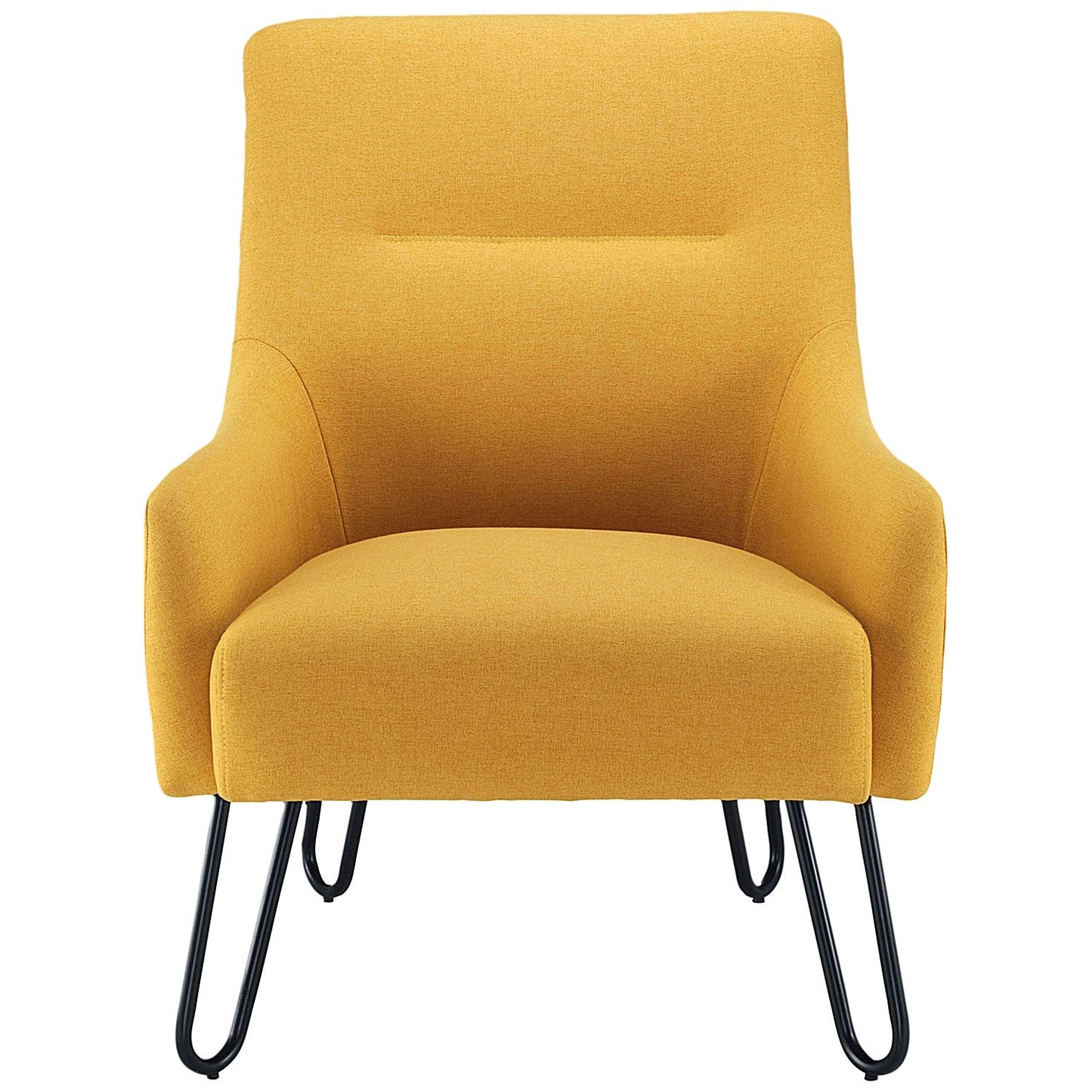 Jemini Reception Armchair, Hairpin Leg, Mustard