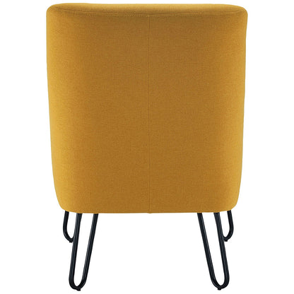 Jemini Reception Armchair, Hairpin Leg, Mustard