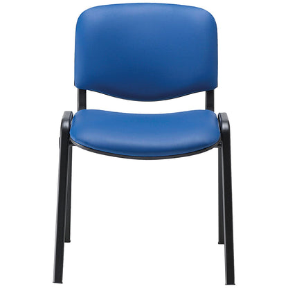 Jemini Ultra Multipurpose Black Frame Stacking Chair, Blue Vinyl