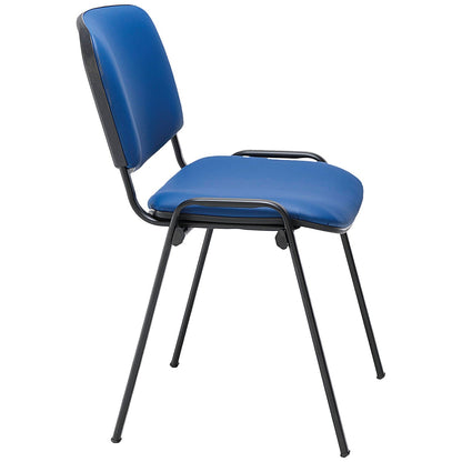 Jemini Ultra Multipurpose Black Frame Stacking Chair, Blue Vinyl