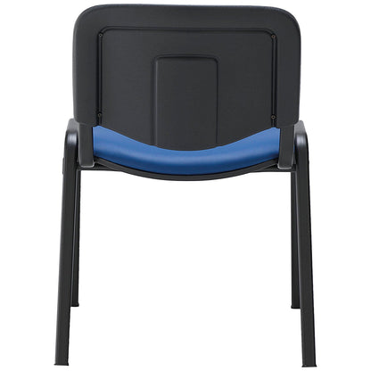 Jemini Ultra Multipurpose Black Frame Stacking Chair, Blue Vinyl