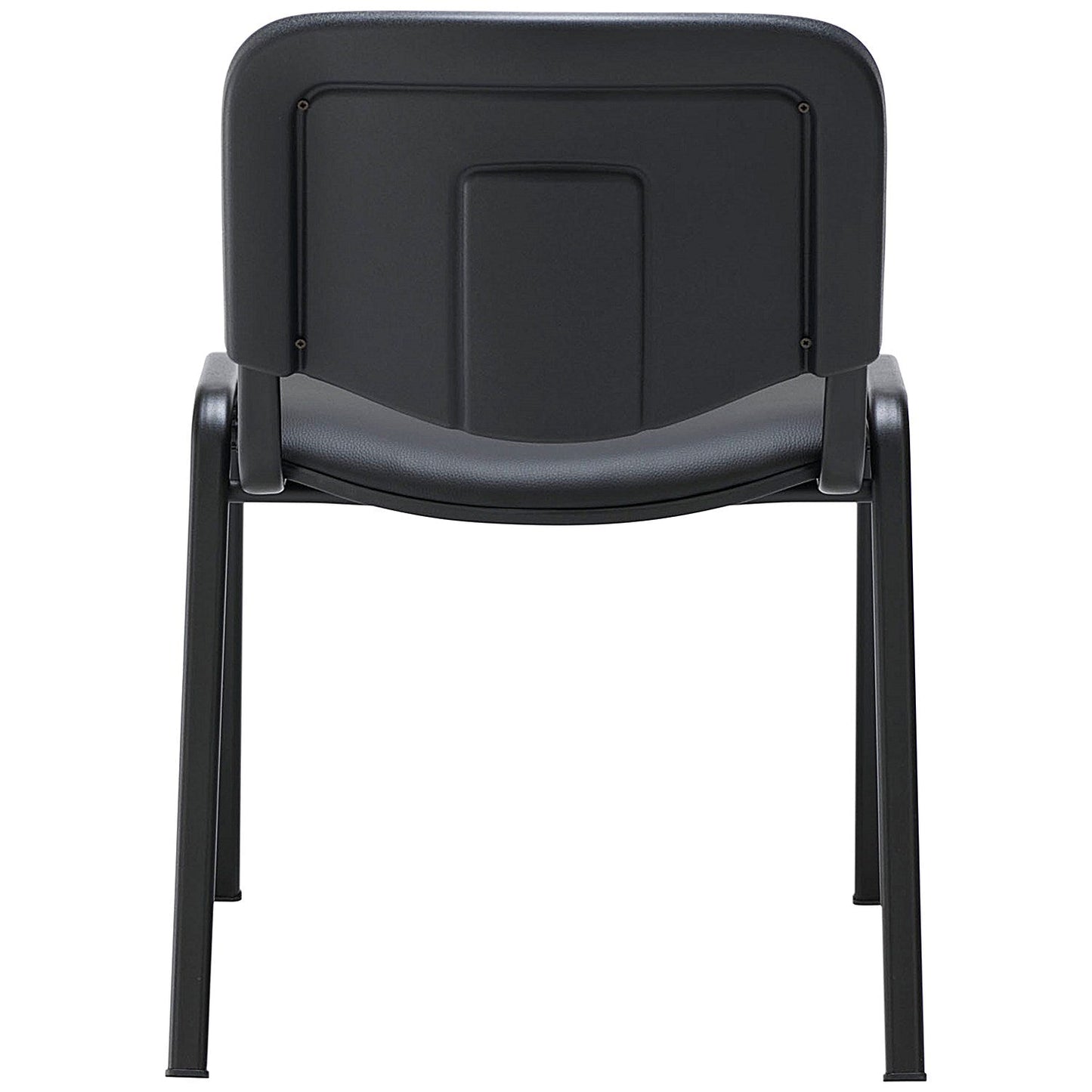 Jemini Ultra Multipurpose Black Frame Stacking Chair, Black Vinyl