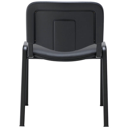 Jemini Ultra Multipurpose Black Frame Stacking Chair, Black Vinyl