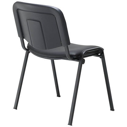 Jemini Ultra Multipurpose Black Frame Stacking Chair, Black Vinyl Easy2Order : KF90557