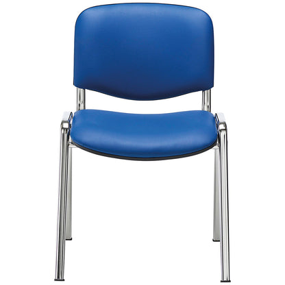 Jemini Ultra Multipurpose Chrome Frame Stacking Chair, Blue Vinyl