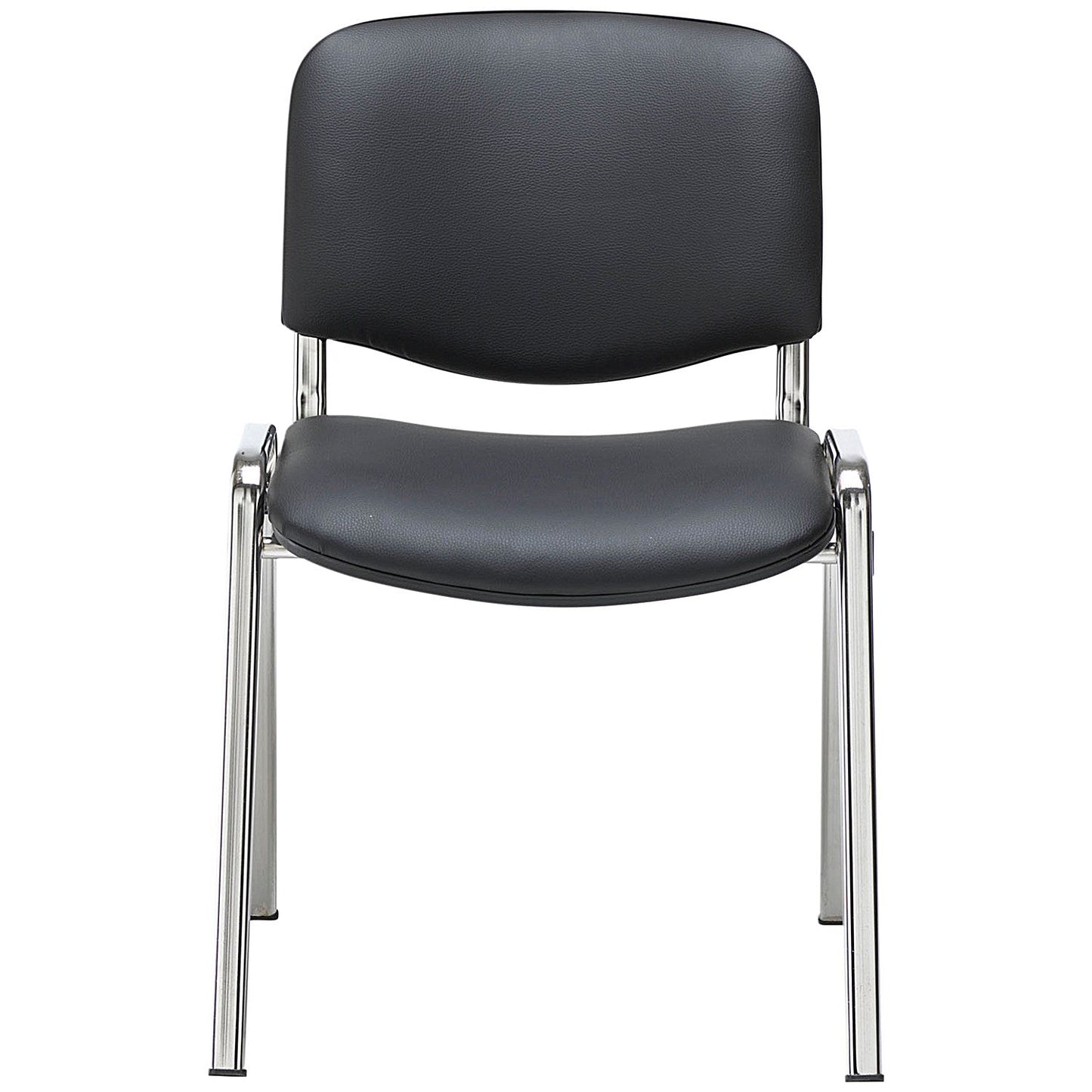 Jemini Ultra Multipurpose Chrome Frame Stacking Chair, Black Vinyl