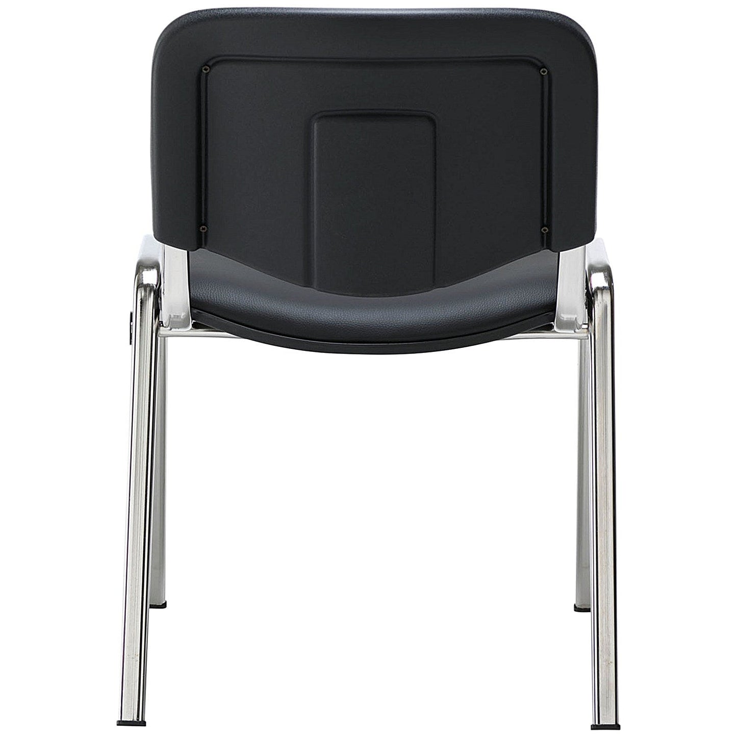 Jemini Ultra Multipurpose Chrome Frame Stacking Chair, Black Vinyl