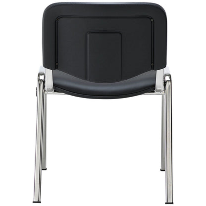 Jemini Ultra Multipurpose Chrome Frame Stacking Chair, Black Vinyl