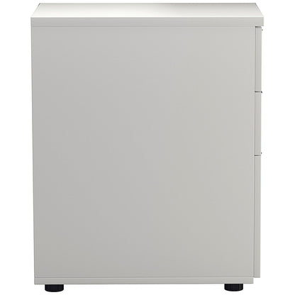 First 3 Drawer Desk High Pedestal, 600mm Deep, White