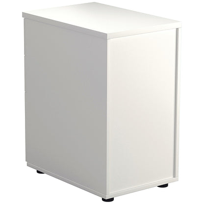 First 3 Drawer Desk High Pedestal, 600mm Deep, White