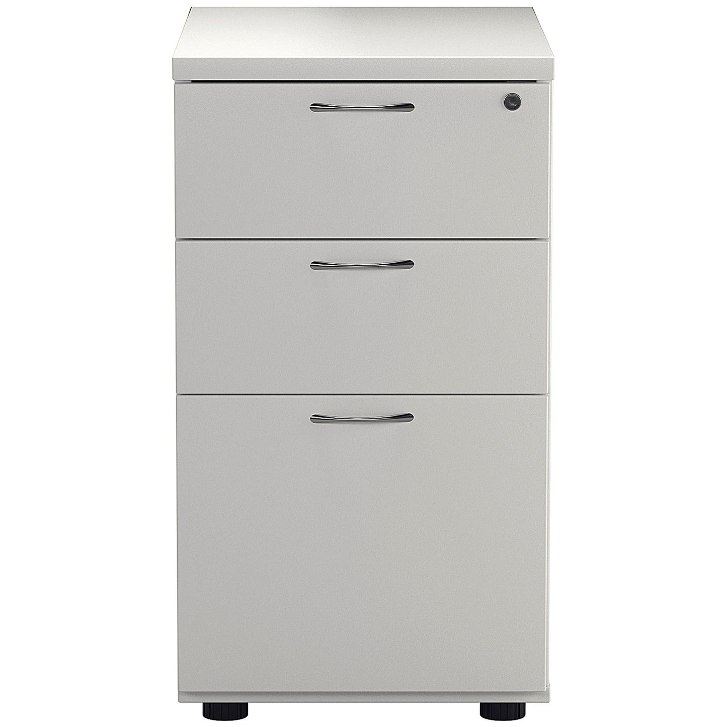 First 3 Drawer Desk High Pedestal, 600mm Deep, White
