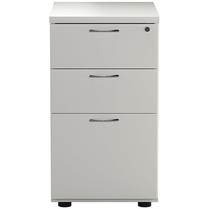 First 3 Drawer Desk High Pedestal, 600mm Deep, White