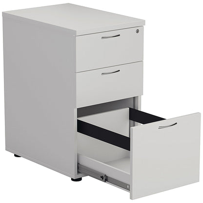 First 3 Drawer Desk High Pedestal, 600mm Deep, White