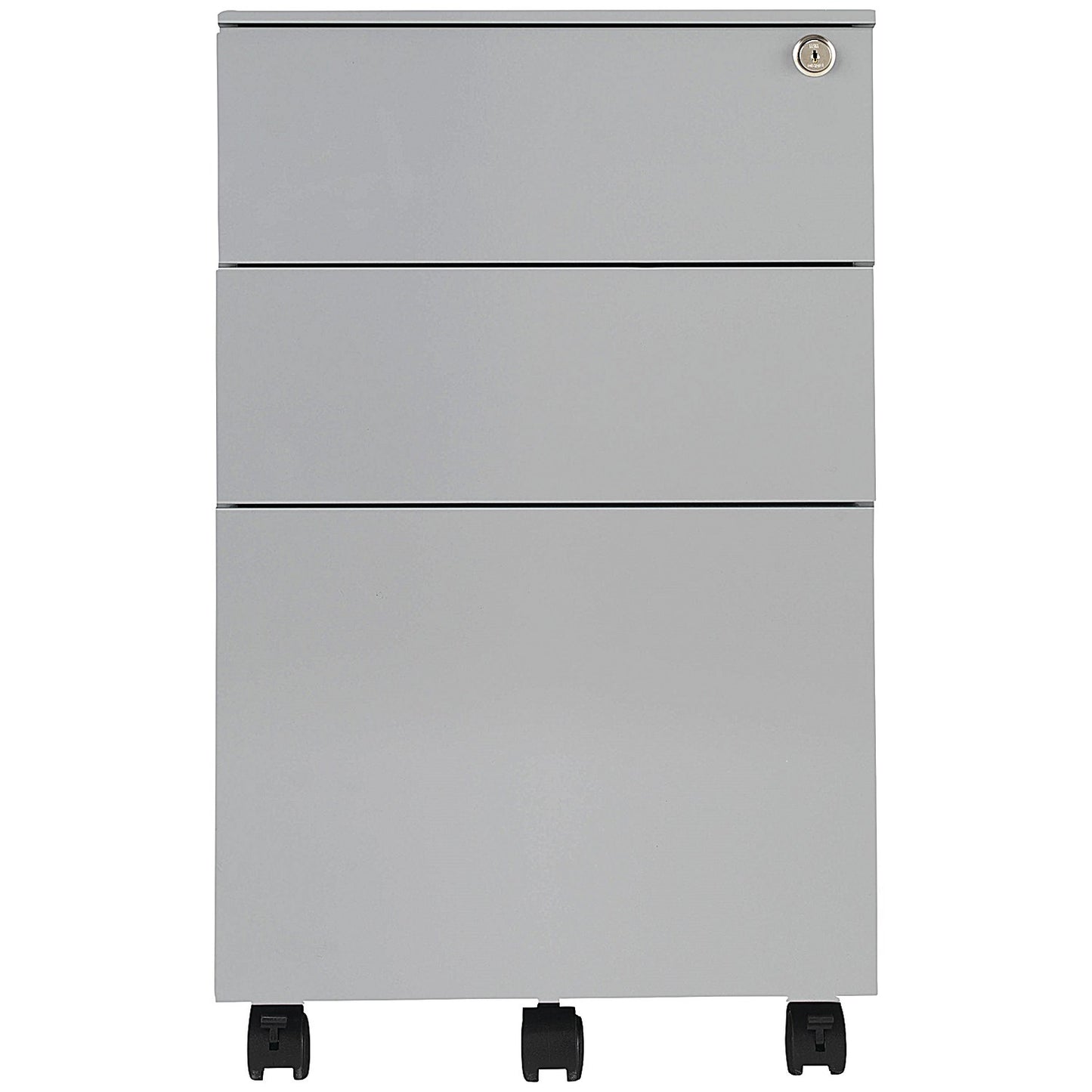 First 3 Drawer Steel Under Desk Pedestal, Silver