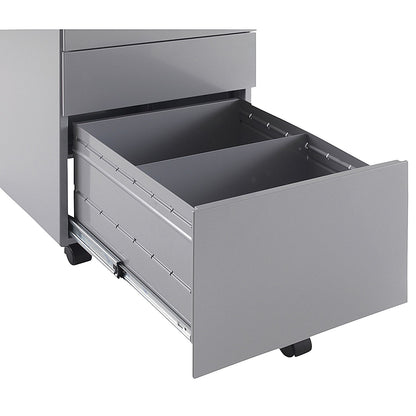 First 3 Drawer Steel Under Desk Pedestal, Silver