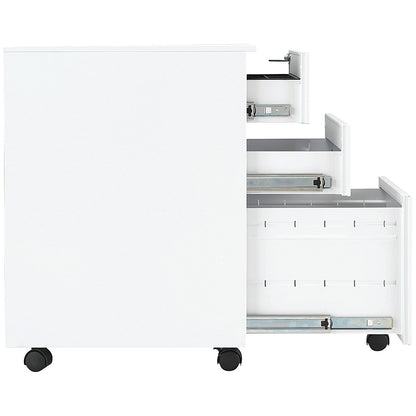 First 3 Drawer Steel Under Desk Pedestal, White