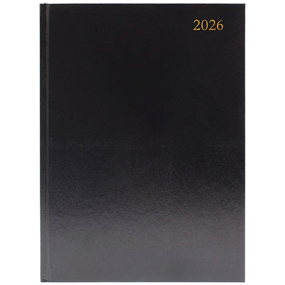 5 Star A4 Desk Diary, Week To View, Black, 2026