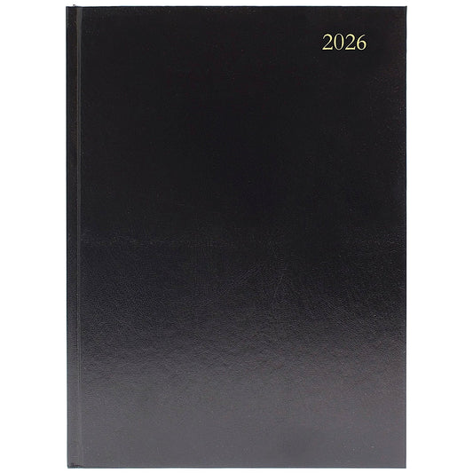 5 Star A5 Appointment Desk Diary, Day Per Page, Black, 2026