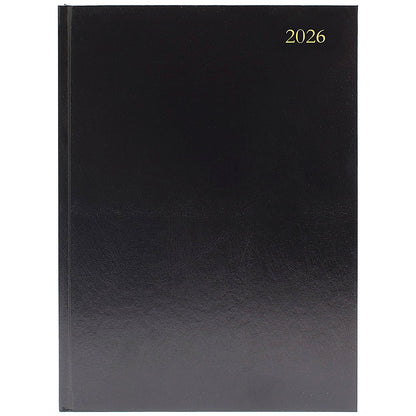5 Star A5 Desk Diary, Day Per Page, Black, 2026