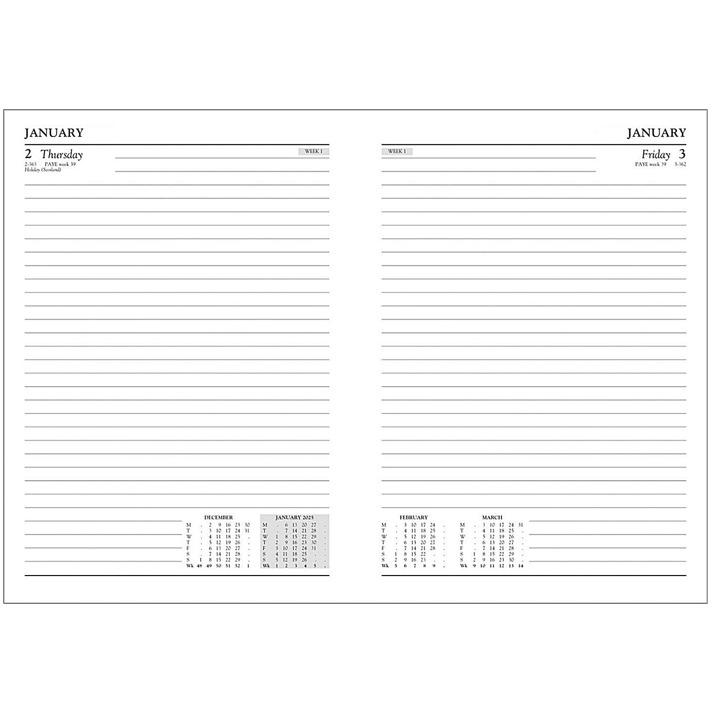 5 Star A5 Desk Diary, Day Per Page, Black, 2026 Easy2Order : KFA51BK26