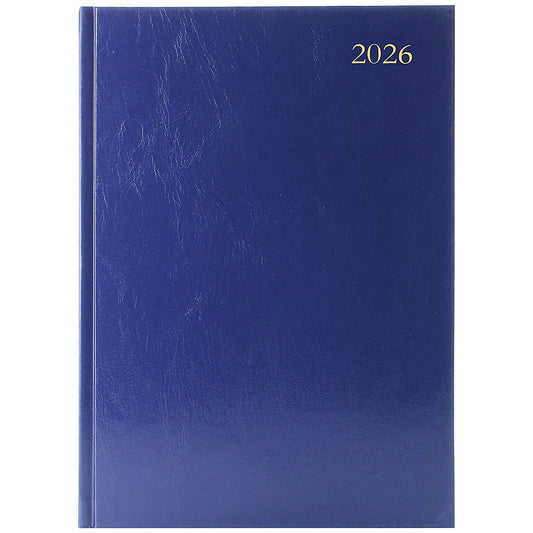 5 Star A5 Desk Diary, Day Per Page, Blue, 2026