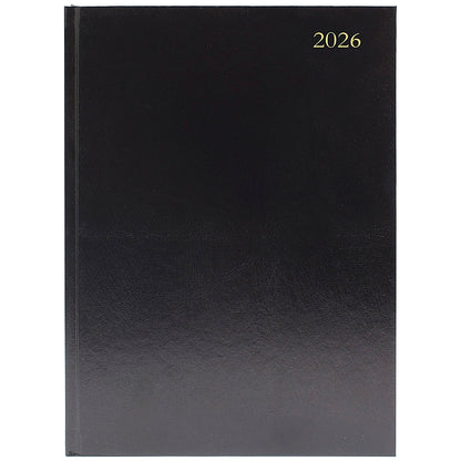 5 Star A5 Desk Diary, 2 Days Per Page, Black, 2026