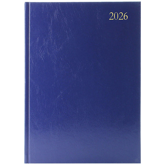 5 Star A5 Desk Diary, 2 Days Per Page, Blue, 2026