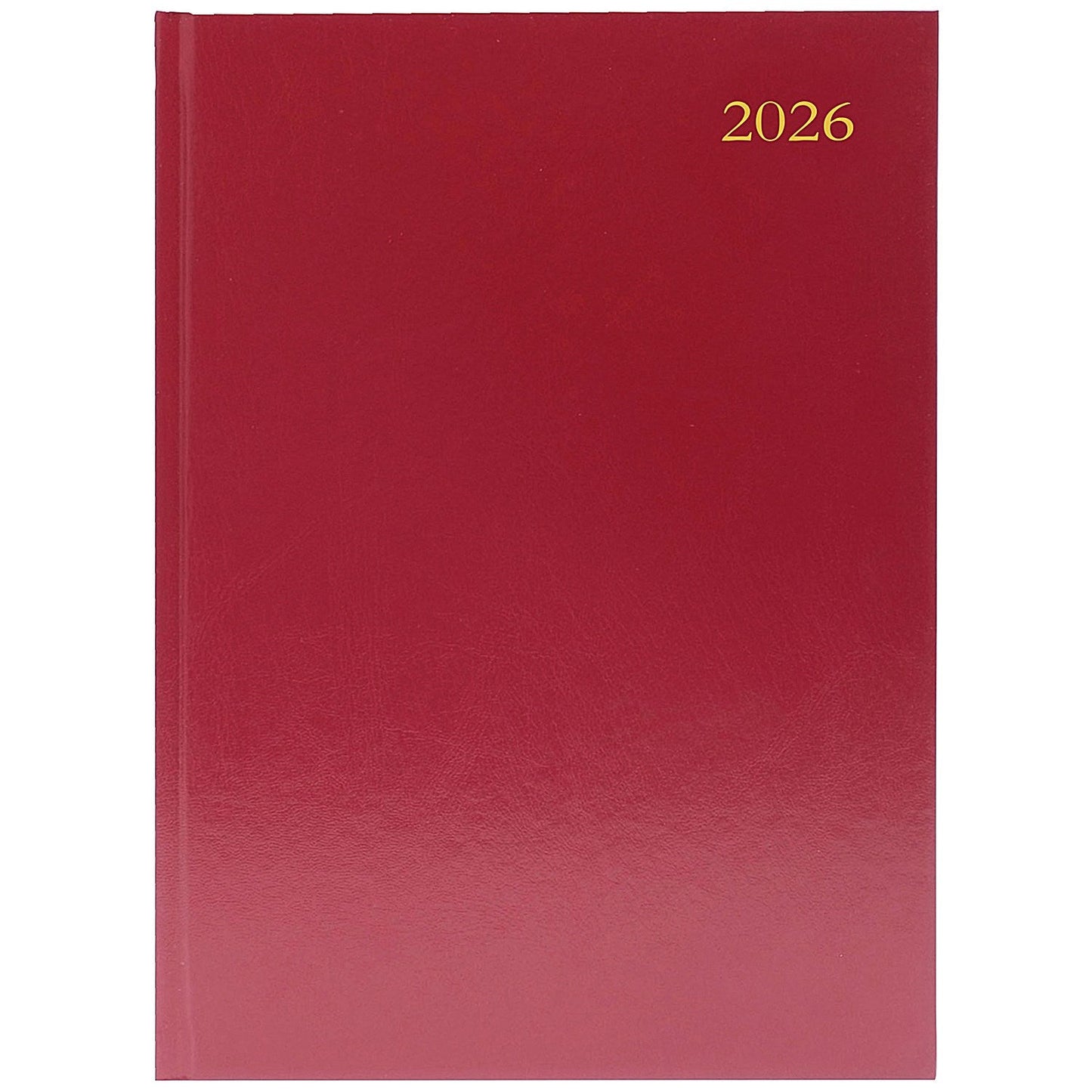 5 Star A5 Desk Diary, Week To View, Burgundy, 2026
