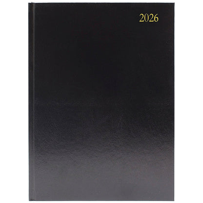 5 Star A5 Desk Diary, Week To View, Black, 2026