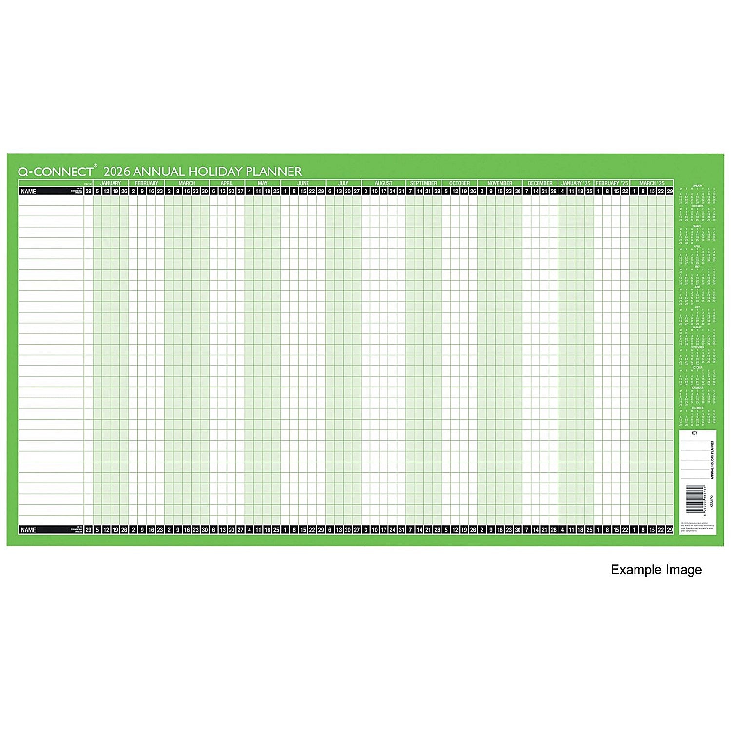 Q-Connect Holiday Planner, Unmounted, 754x410mm, 2026 Easy2Order : KFAHP26