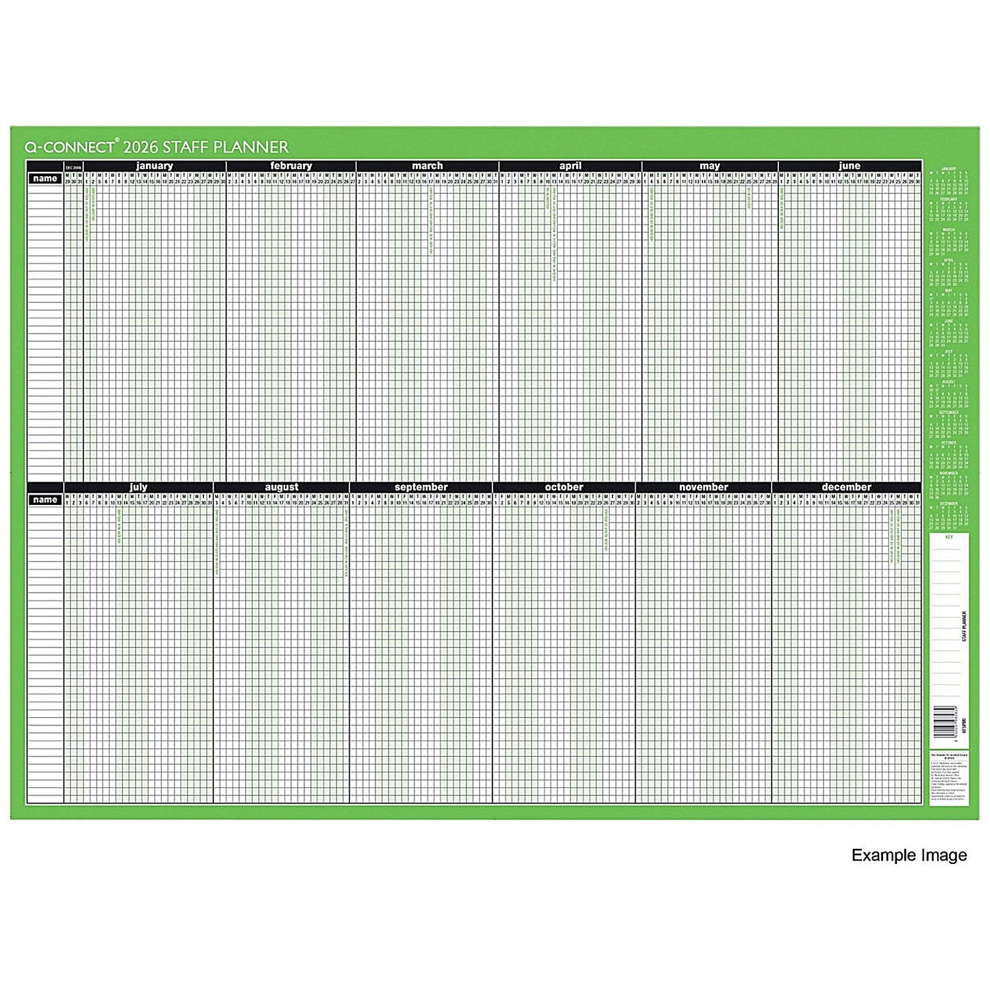 Q-Connect Staff Planner, Unmounted, 855x610mm, 2026 Easy2Order : KFSPU26