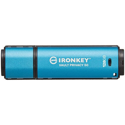 Kingston Ironkey Vault Privacy 50 Encrypted USB 3.0 Flash Drive, 128GB