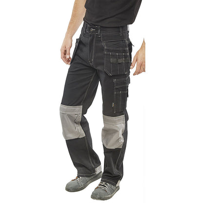 Beeswift Kington Multi Purpose Pocket Trousers, Black, 48T