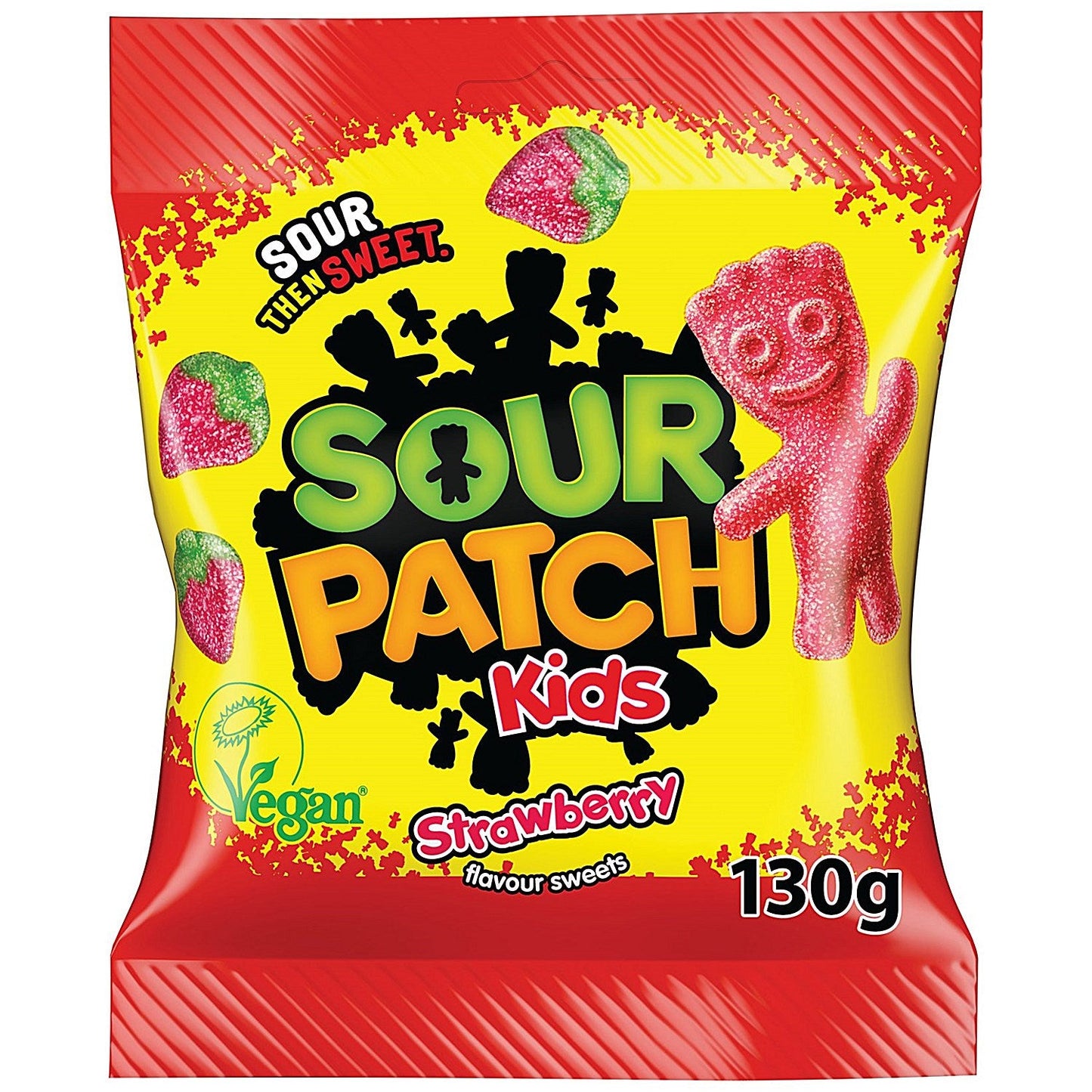 Sour Patch Kids Strawberry Gum Sweets, 130g, Pack of 10