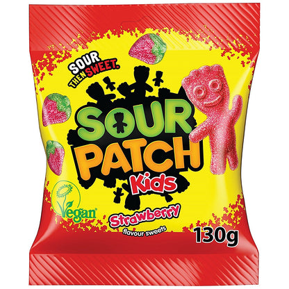 Sour Patch Kids Strawberry Gum Sweets, 130g, Pack of 10