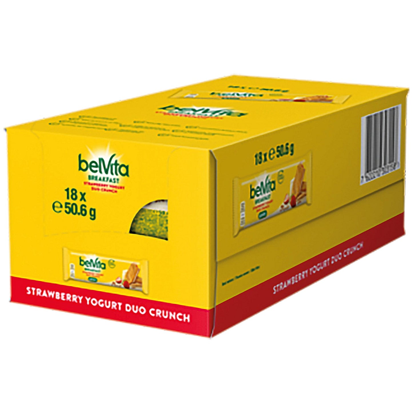 Belvita Breakfast Strawberry and Yogurt Duo Crunch Bars, 50.6g, Pack of 18