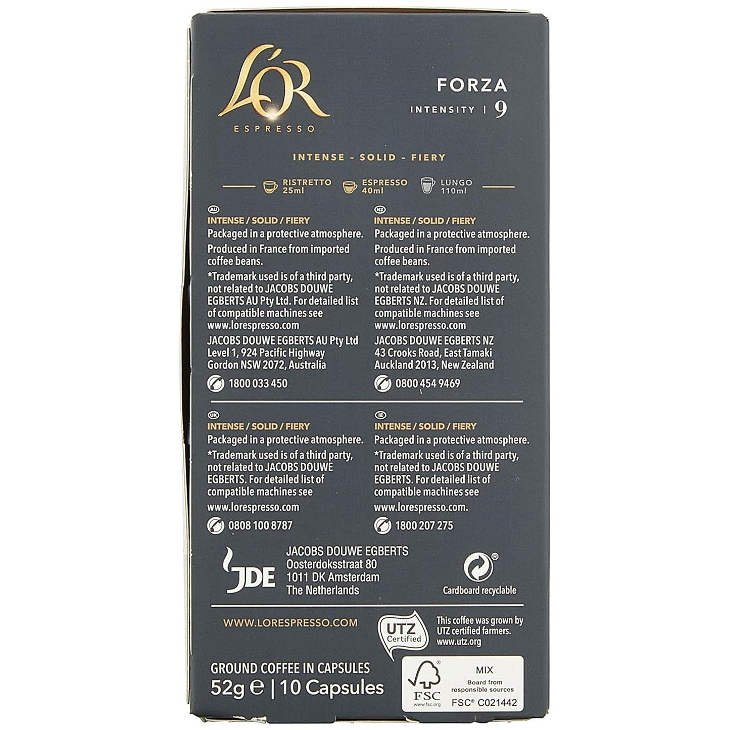 L'Or Espresso Forza Nespresso Coffee Pods, Pack of 40