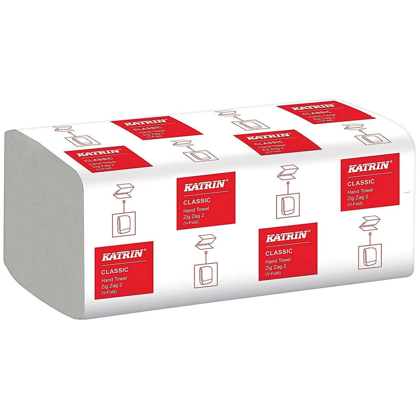 Katrin Classic 2-Ply V-Fold Hand Towels, White, Pack of 4000