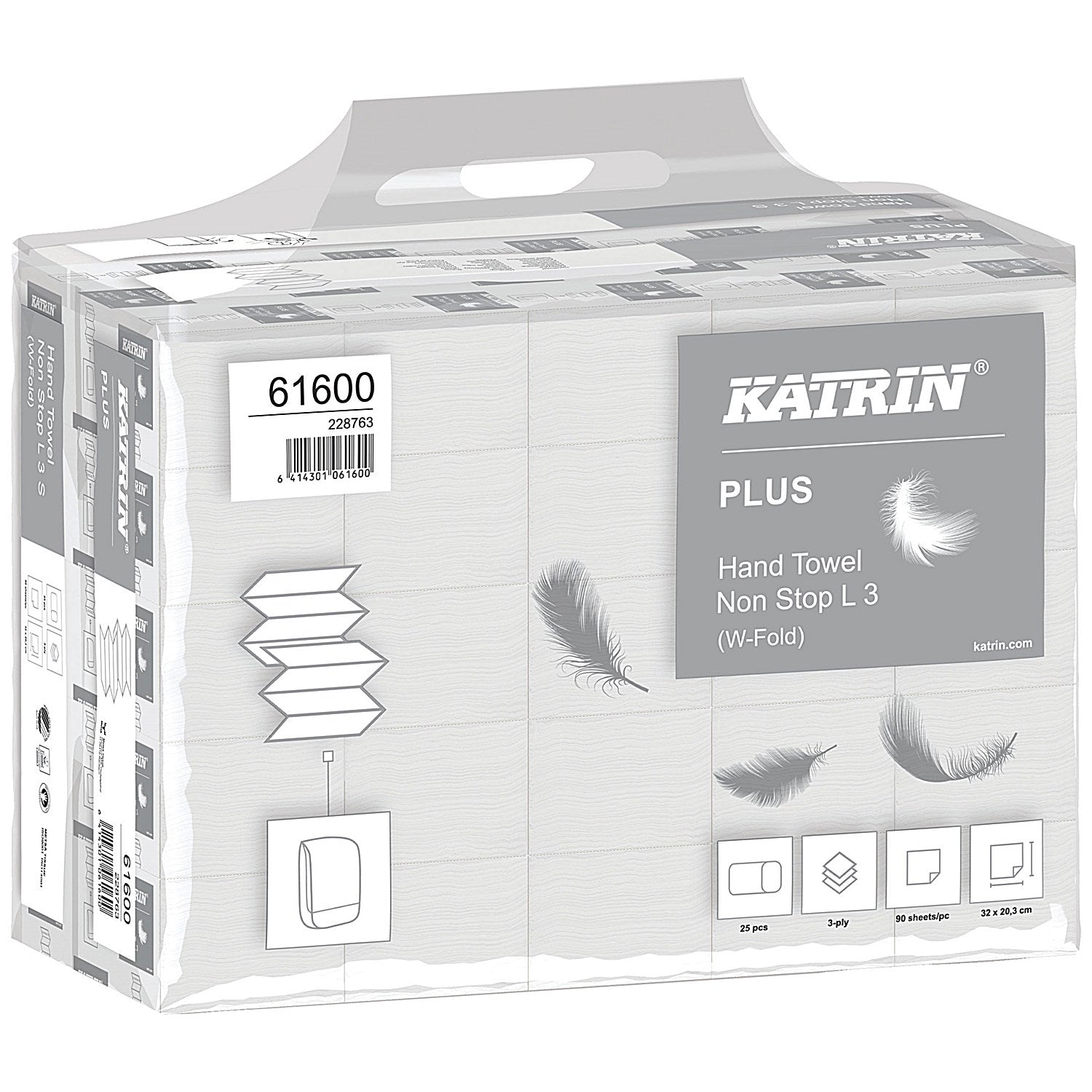 Katrin Plus 2-Ply Z-Fold Hand Towels, White, Pack of 2250