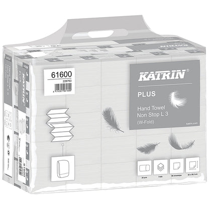 Katrin Plus 2-Ply Z-Fold Hand Towels, White, Pack of 2250