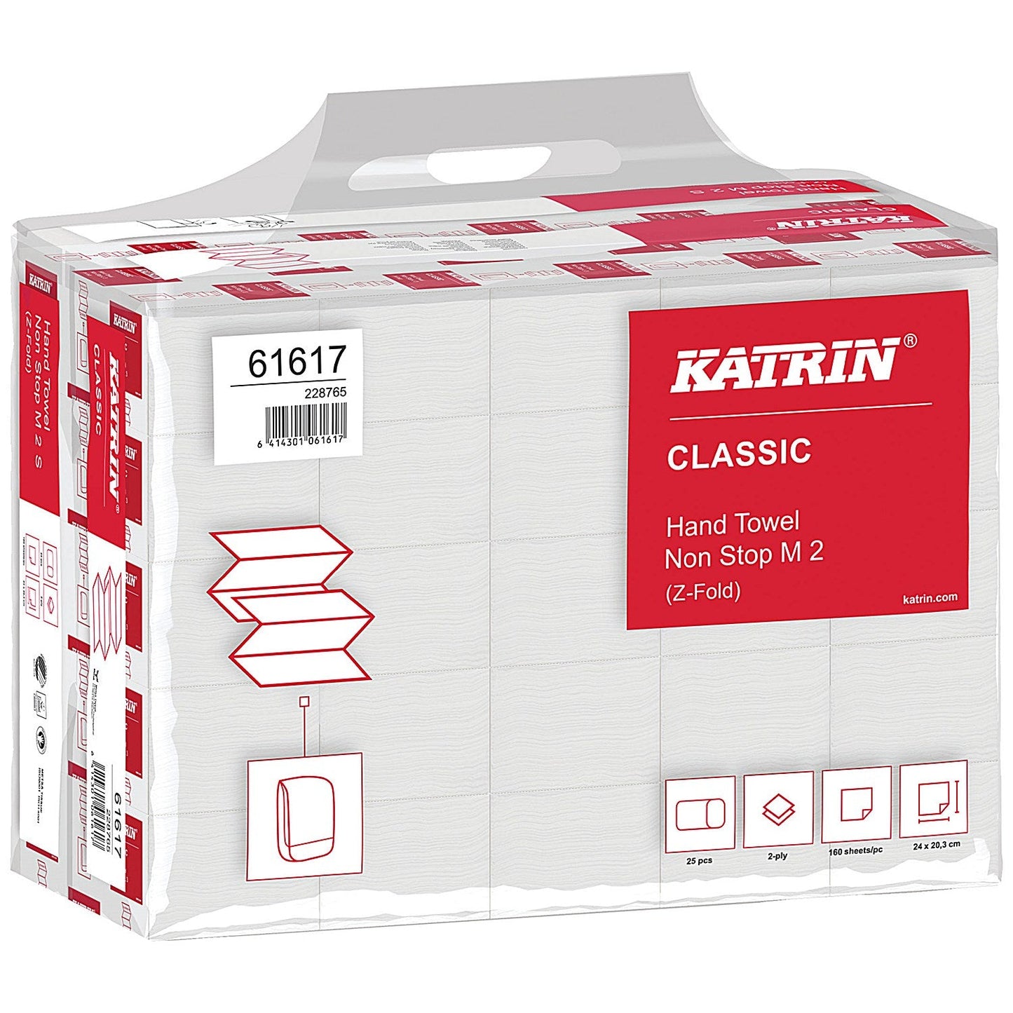 Katrin Classic 2-Ply W-fold Hand Towels, White, Pack of 4000
