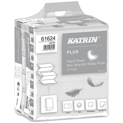 Katrin Plus 2-Ply Z-Fold Hand Towels, White, Pack of 2400 Easy2Order : KZ06162