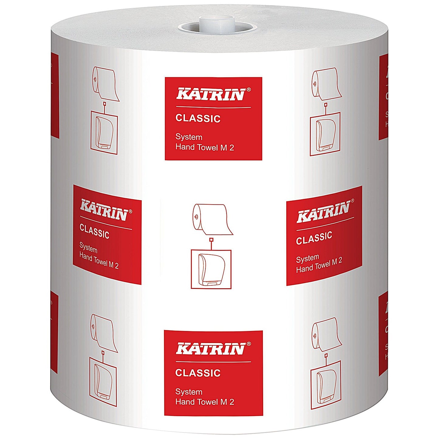 Katrin M2 Classic 2-Ply Hand Towel Roll, 113m, White, Pack of 6