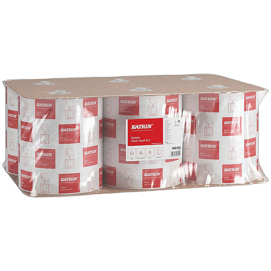 Katrin M2 Classic 2-Ply Hand Towel Roll, 113m, White, Pack of 6