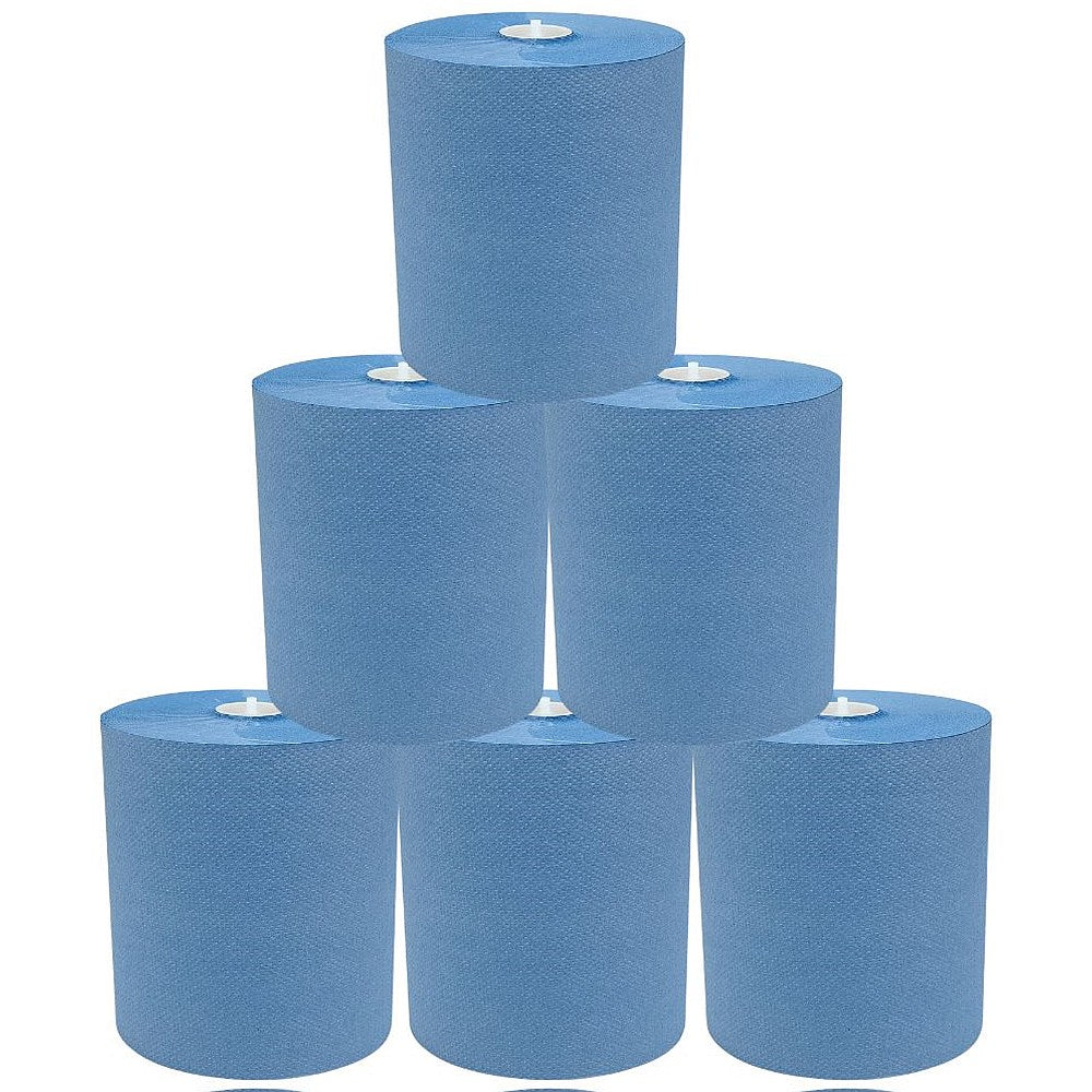 Katrin 1-Ply Basic System Towel M Roll, 180m, Blue, Pack of 6