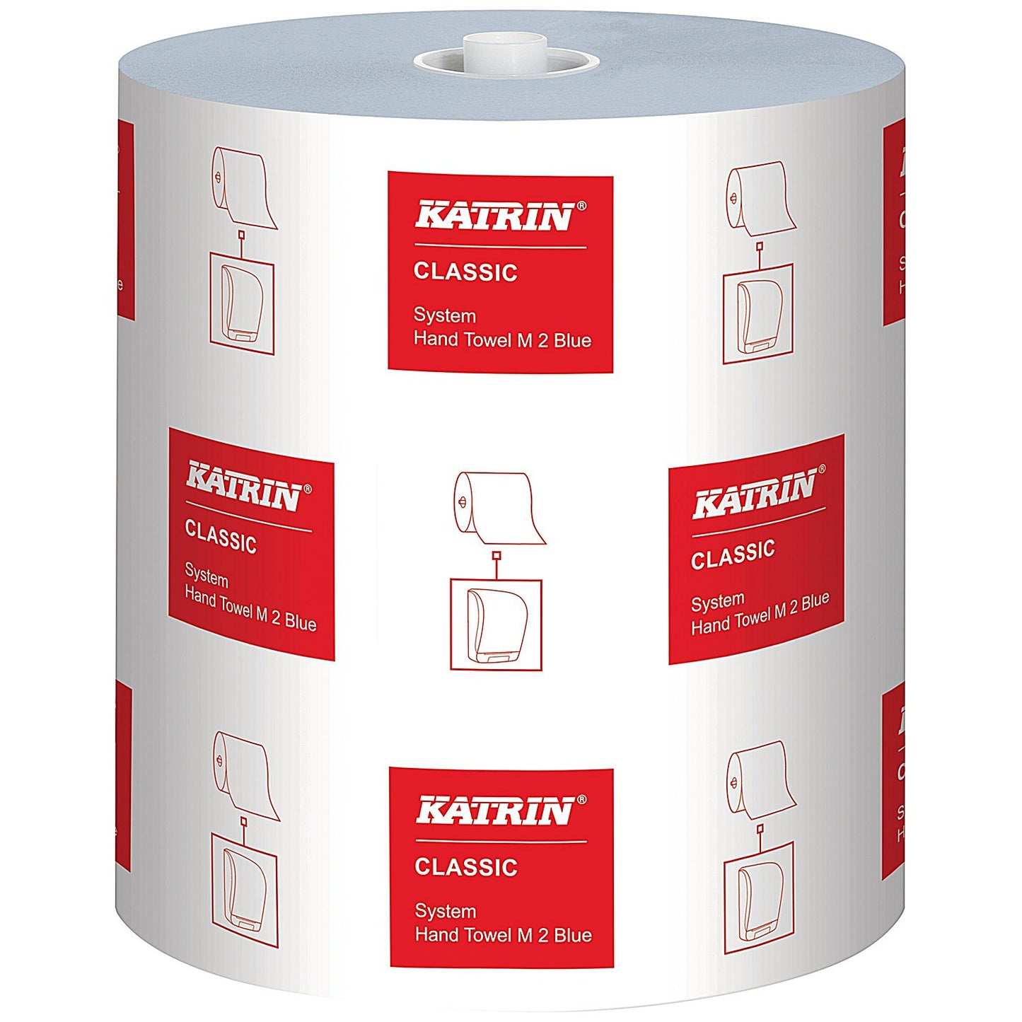 Katrin M2 Classic 2-Ply Hand Towel Roll, 113m, Blue, Pack of 6
