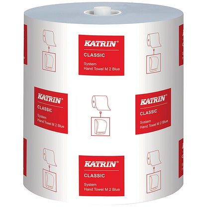 Katrin M2 Classic 2-Ply Hand Towel Roll, 113m, Blue, Pack of 6