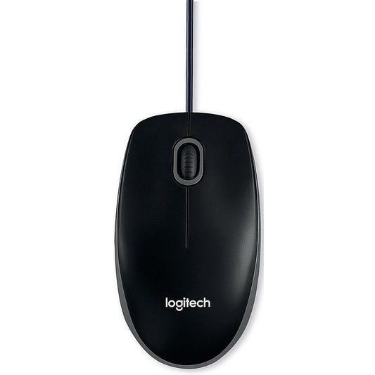 Logitech B110 Silent Optical Mouse, Wired, Black