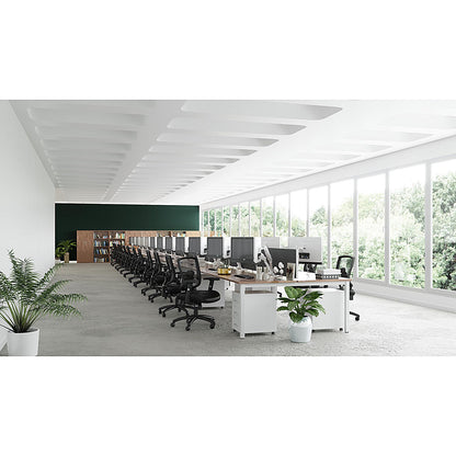 Impulse Bench Desk Screen, 1400mm Wide, Black with White Frame